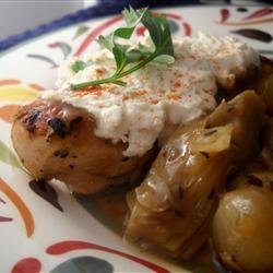 Chicken with Artichokes and Goat Cheese recipe