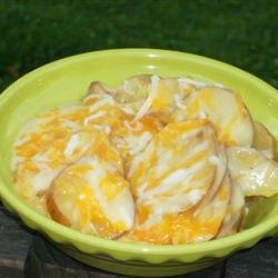 Quick and Easy Cheesy Red Scalloped Potatoes recipe