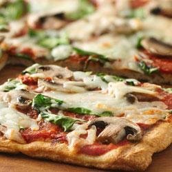 Grilled Spinach and Mushroom Pizza recipe