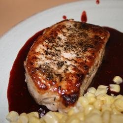 Pork Chops with Raspberry Sauce recipe
