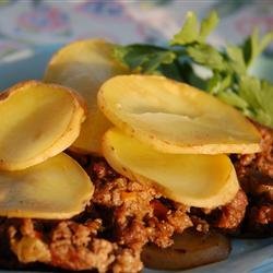 Serbian Ground Beef, Veggie, and Potato Bake recipe