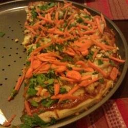 Thai Chicken Pizza with Carrots and Cilantro recipe