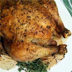 Roast Chicken with Thyme and Onions recipe