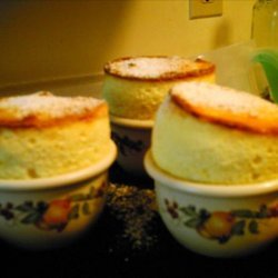 Coconut and White Chocolate Souffles With Mango-Rum Sauce recipe