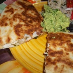 Chicken and Poblano Quesadillas With Guacamole recipe