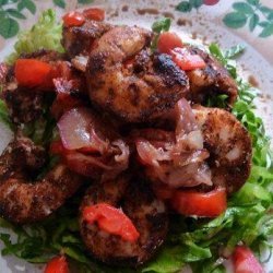Blackened Shrimp With Onions and Tomatoes recipe