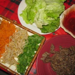 Bulgogi  fire Meat  With Leafy Green Vegetables and Sw recipe