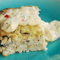 Salmon Brunch Squares With Zucchini Sauce recipe