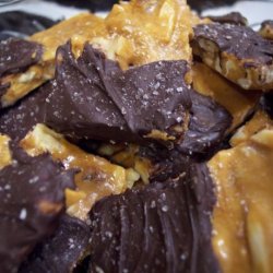 Chocolate-Dipped Nut Brittle With Sea Salt recipe