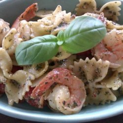 Fusilli Pasta W/ Pesto Shrimp recipe