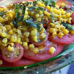 Sliced Tomatoes With Corn and Basil recipe