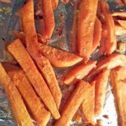 Baked Parmesan and Garlic Sweet Potato Fries recipe