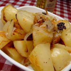 Roasted New Potatoes With Caramelized Onions and Truffle Oil recipe