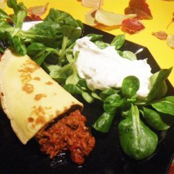 Crepes or Omelette With Tasty Ground Meat recipe