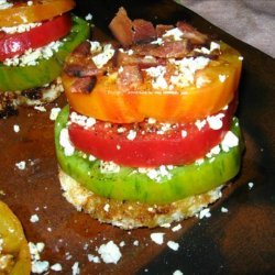 Tomato Towers With Blue Cheese & Bacon recipe