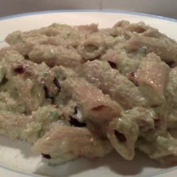 Pasta Served With Avocado Sauce With Sun-Dried Tomatoes recipe