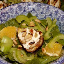Spinach, Fig, and Goat Cheese Salad With Orange Honey Dressing recipe