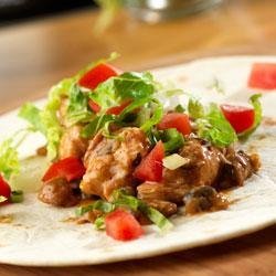 Slow Cooked Chicken and Bean Burritos recipe