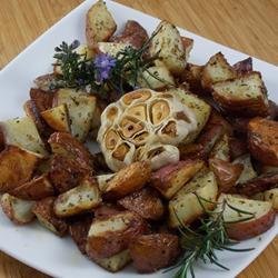 Rosemary Potatoes with Roasted Heads of Garlic recipe