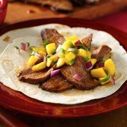 Flank Steak Tacos with Mango Salsa recipe