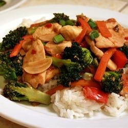 Sweet and Spicy Stir Fry with Chicken and Broccoli recipe