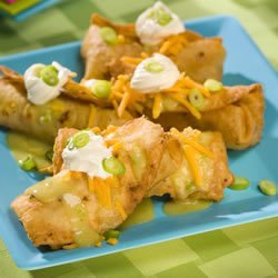 Chicken Chimichangas with Green Sauce recipe