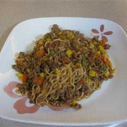 Ground Beef Curly Noodle recipe