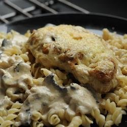 Chicken Gruyere with Sauteed Mushrooms recipe