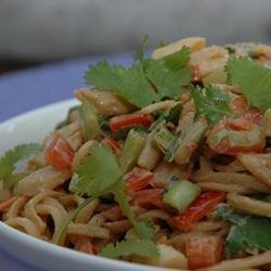 Chicken Noodle Salad with Peanut-Ginger Dressing recipe