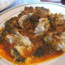 Afghan Beef Raviolis (Mantwo) recipe