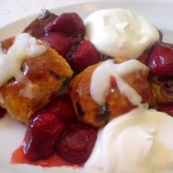 Hot Cross Buns and Roasted Strawberries recipe