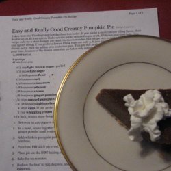 Easy and Really Good Creamy Pumpkin Pie recipe