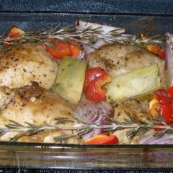Mustard Chicken With Roasted Vegetables recipe