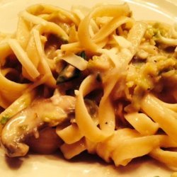Creamy Fettuccini With Brussels Sprouts & Mushrooms recipe