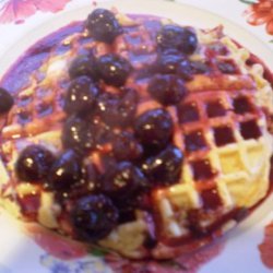 Pecan Whole-Wheat Waffles With Cherry Sauce recipe