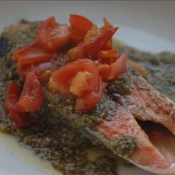Herb-Crusted Sautéed Salmon Fillets With Pistou recipe
