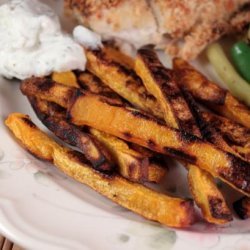 Hungry Girl's Ranch-Tastic Butternut Squash Fries With Bacon recipe