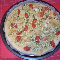 Italian Pizza With Zucchini, Cherry Tomatoes and Mozzarella Chee recipe