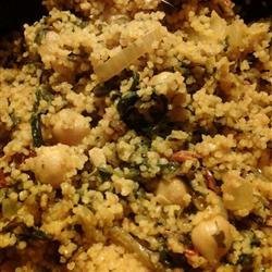 Curried Couscous with Spinach and Chickpeas recipe