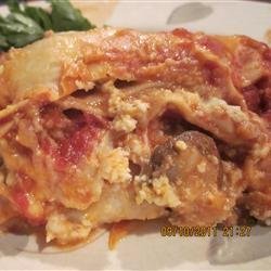 Italian Sausage and Mushroom Lasagna with Bechamel Sauce recipe