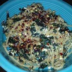 Asian Kale with Noodles recipe