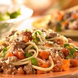 Linguine with Savory Meat Sauce recipe