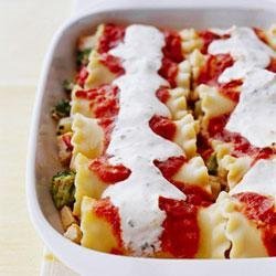 Chicken Lasagna Rolls with Chive Cream Sauce recipe
