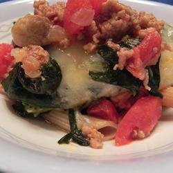 Tomato, Spinach, and Cheese Pasta recipe