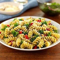 Rotini With Kale, Roasted Peppers and Pine Nuts recipe