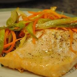 Salmon with Caramelized Leeks recipe