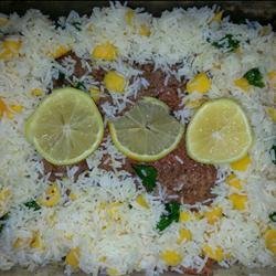 Baked Salmon with Tropical Rice recipe