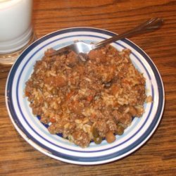 Speedy Hamburger-Rice Hotdish recipe