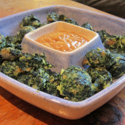 Spinach Balls With Mustard Sauce recipe