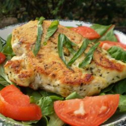 Parmesan Chicken With Tomato-Basil Salad recipe